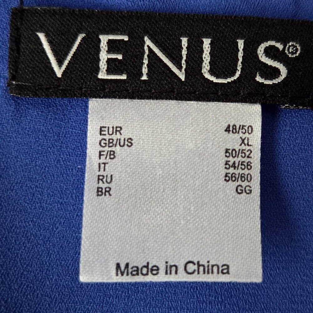 Venus  Sheer Top w/ Zippered Front & Button up sleeves. Size XL - Picture 8 of 8